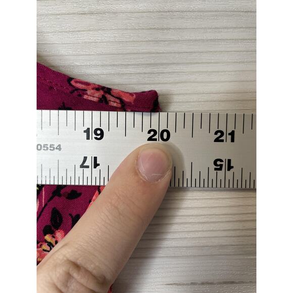 Torrid Dress Womens 1X Magenta Floral Butterfly Print Sleeveless Midi Rayon - Picture 4 of 10